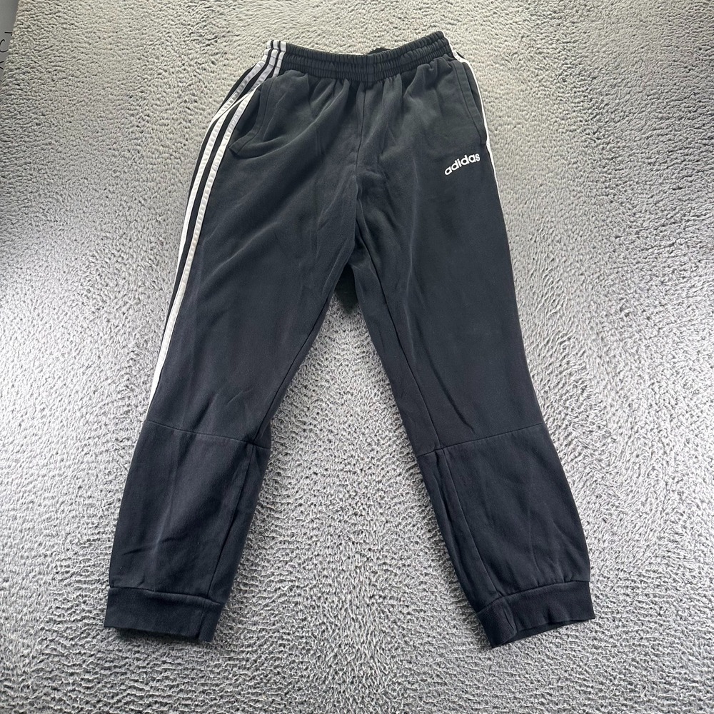 Adidas Sweatpant Mens M Black Fleece Lined Tapered Leg Jogger Performance Sport